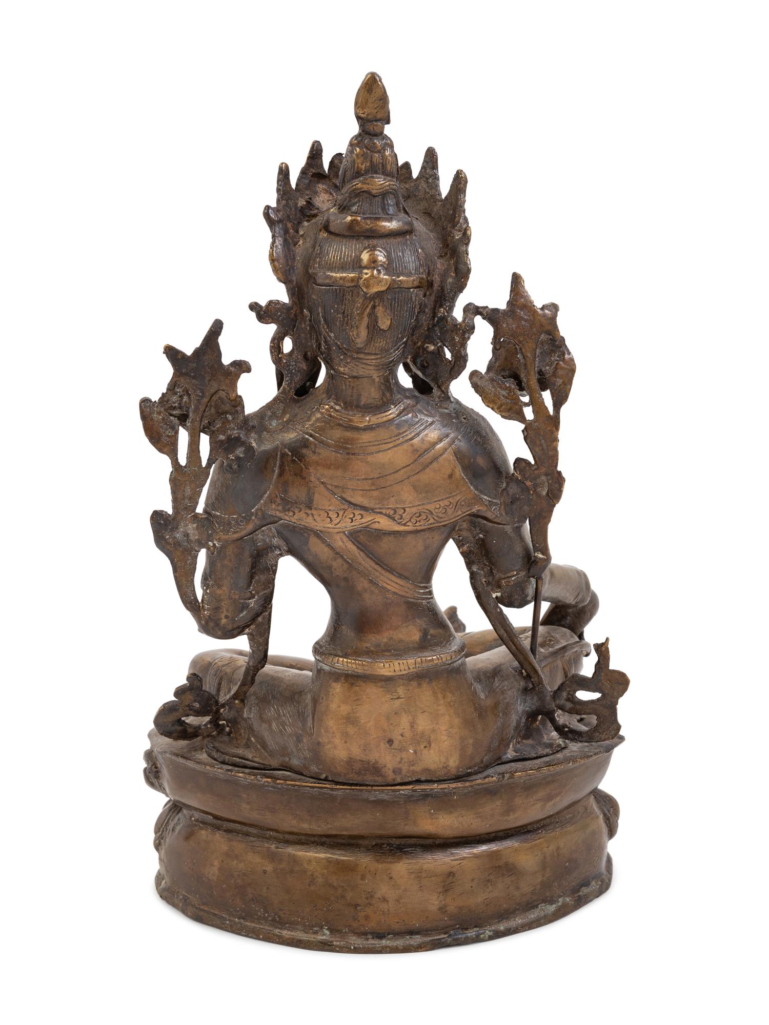 A Sino-Tibetan Gilt Bronze Figure of Tara