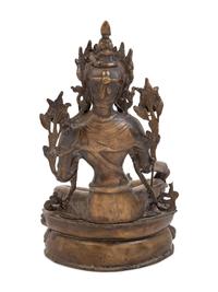 A Sino-Tibetan Gilt Bronze Figure of Tara