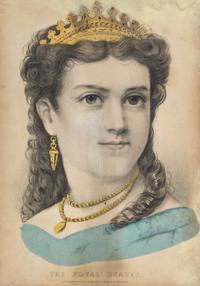 CURRIER & IVES. Two portraits, lithographs with hand-coloring. The Beauty of the Pacific, and The Royal Beauty. New York, n.d. [c. 1845