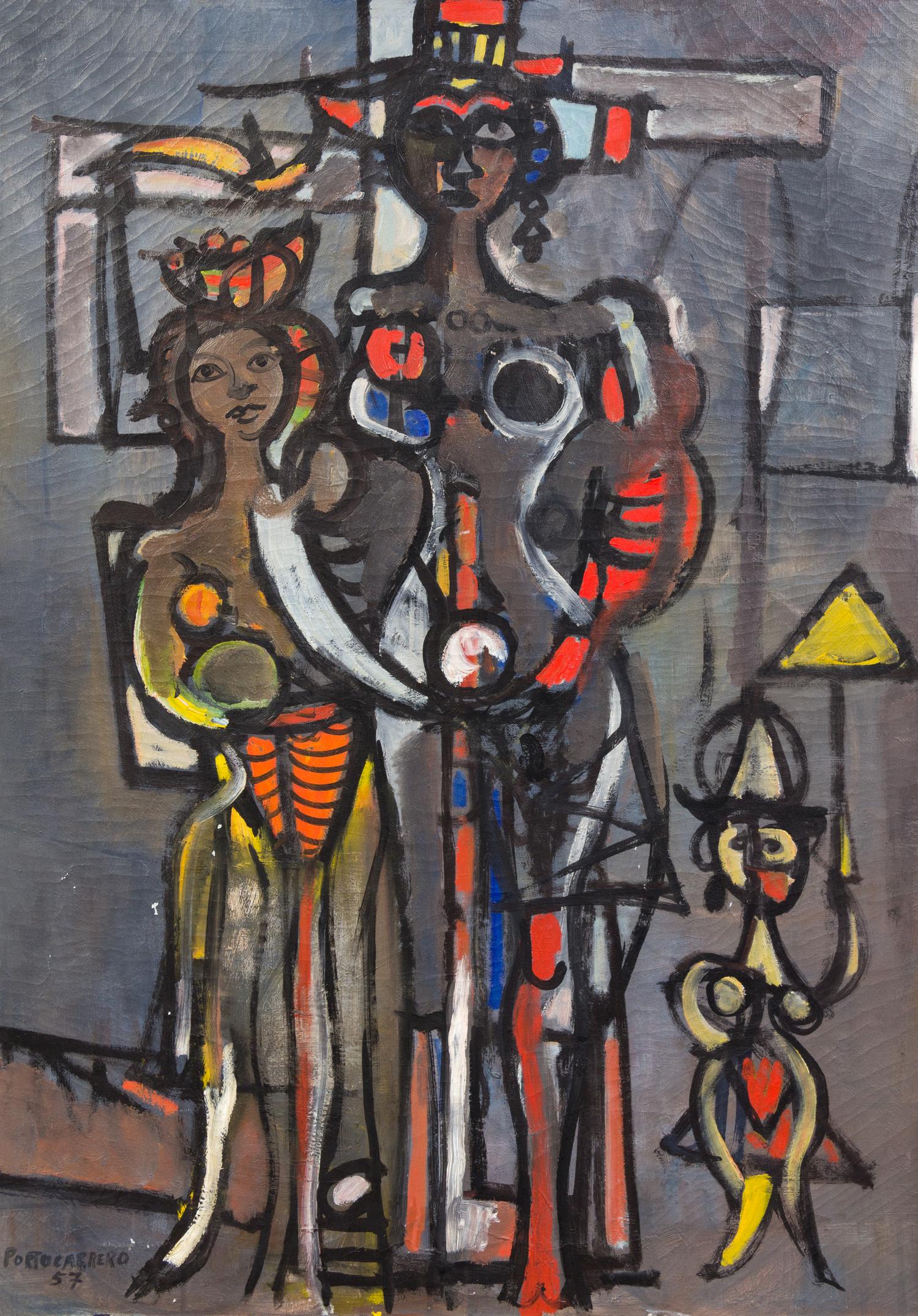 Rene Portocarrero, (Cuban, 1912-1986), Figuras de Camparsa, 1957