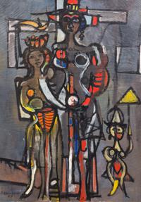 Rene Portocarrero, (Cuban, 1912-1986), Figuras de Camparsa, 1957