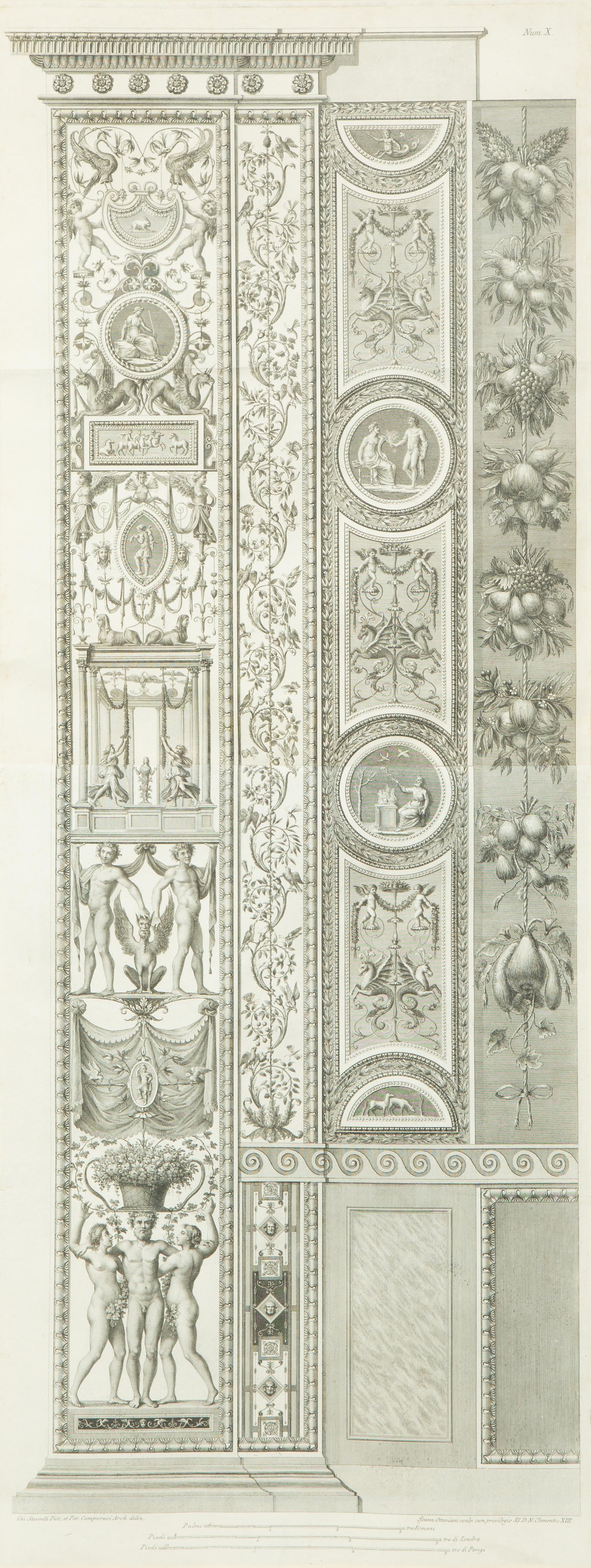 A Set of Six Giovanni Ottaviani Architectural Engravings, After Scaravelli — 19TH CENTURY