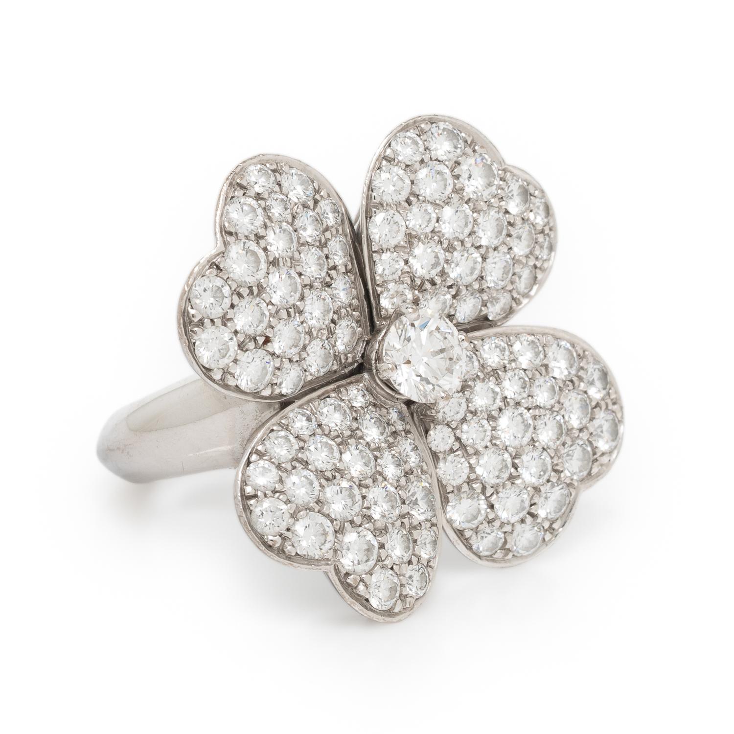 VAN CLEEF & ARPELS, DIAMOND AND WHITE GOLD 'COSMOS' RING