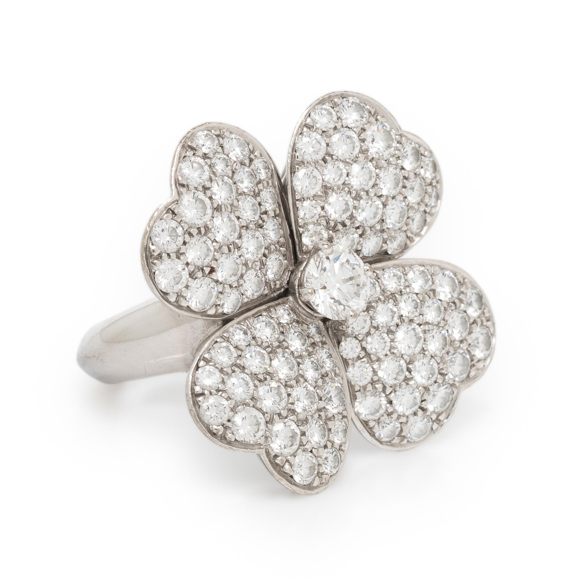 VAN CLEEF & ARPELS, DIAMOND AND WHITE GOLD 'COSMOS' RING