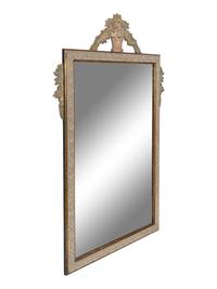 A Large Provincial Style Parcel Gilt Paint Decorated Mirror