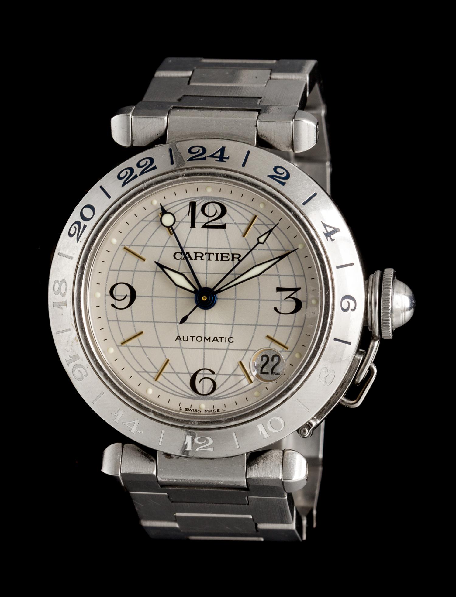 A Stainless Steel Ref. 2377 Pasha GMT Wristwatch, Cartier,