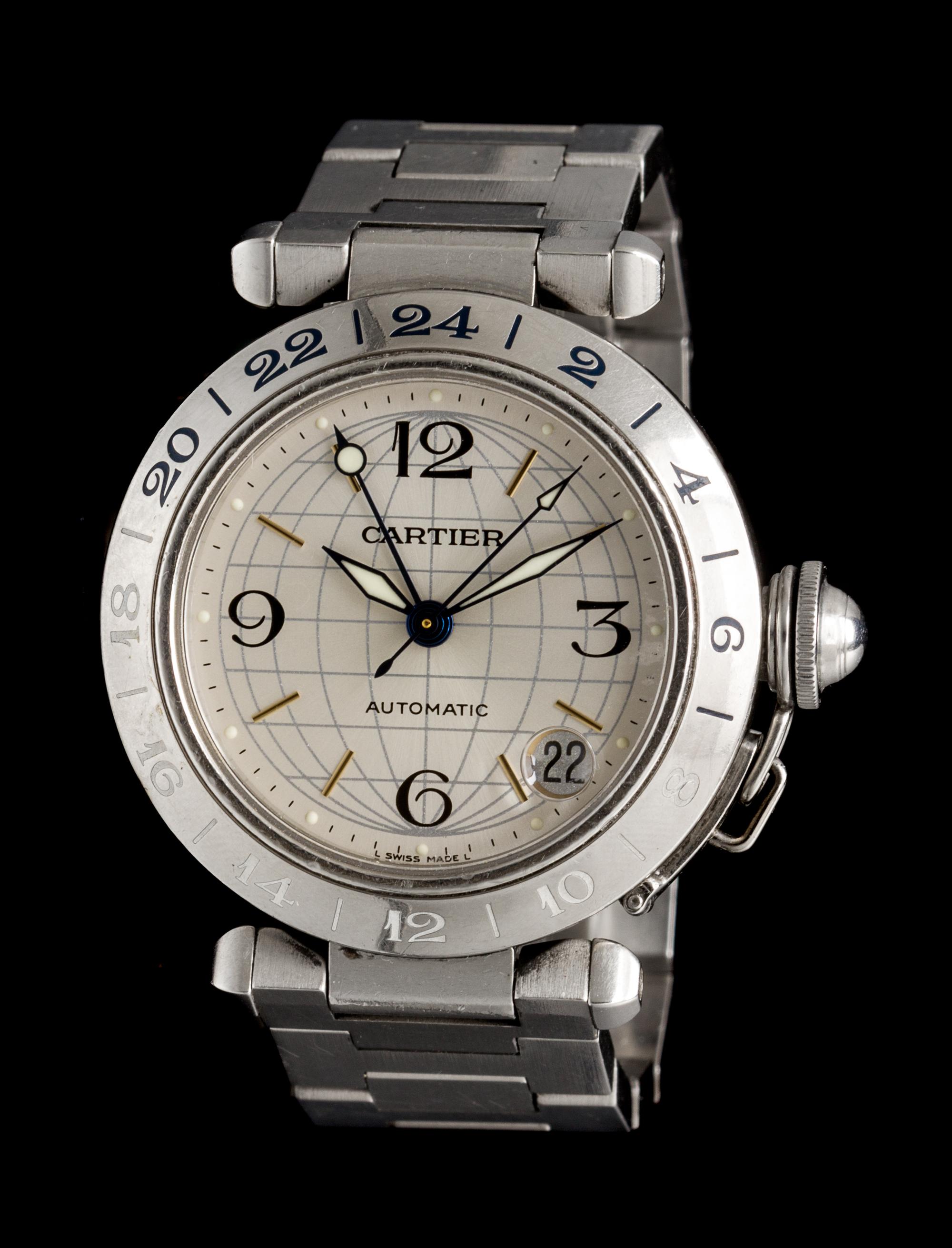 A Stainless Steel Ref. 2377 Pasha GMT Wristwatch, Cartier,
