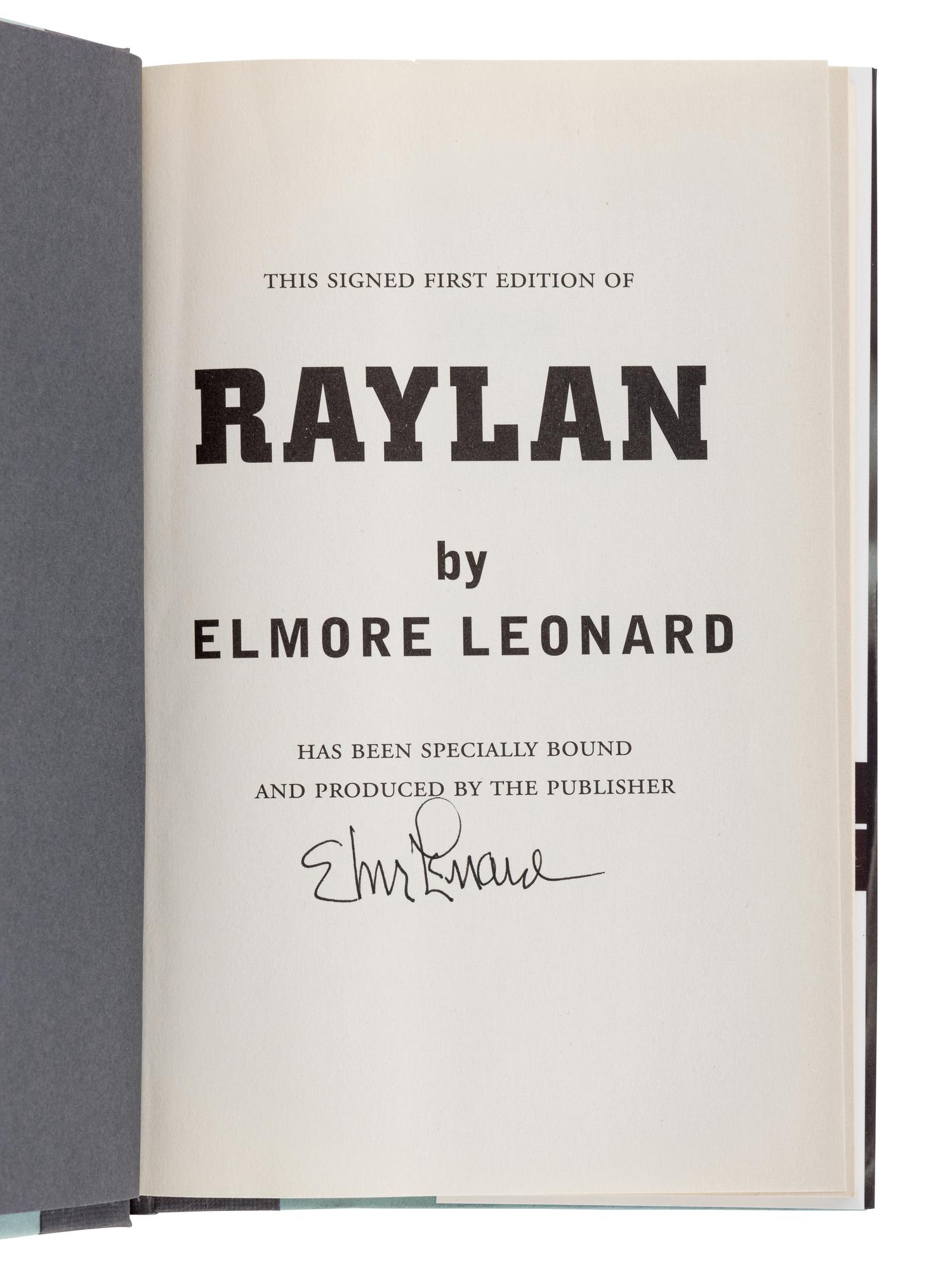 LEONARD, Elmore (1925-2013). A group of 4 FIRST EDITIONS of Leonard’s works later adapted into the series Justified , ALL SIGNED OR INSCRIBED, comprising: