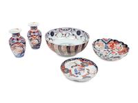 Five Imari Palette Porcelain Articles