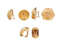 COLLECTION OF YELLOW GOLD EARCLIPS