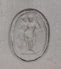 A Neoclassical Gold and Glass Paste Gilt-Seal Fob with Eros Crowing Mars and Venus