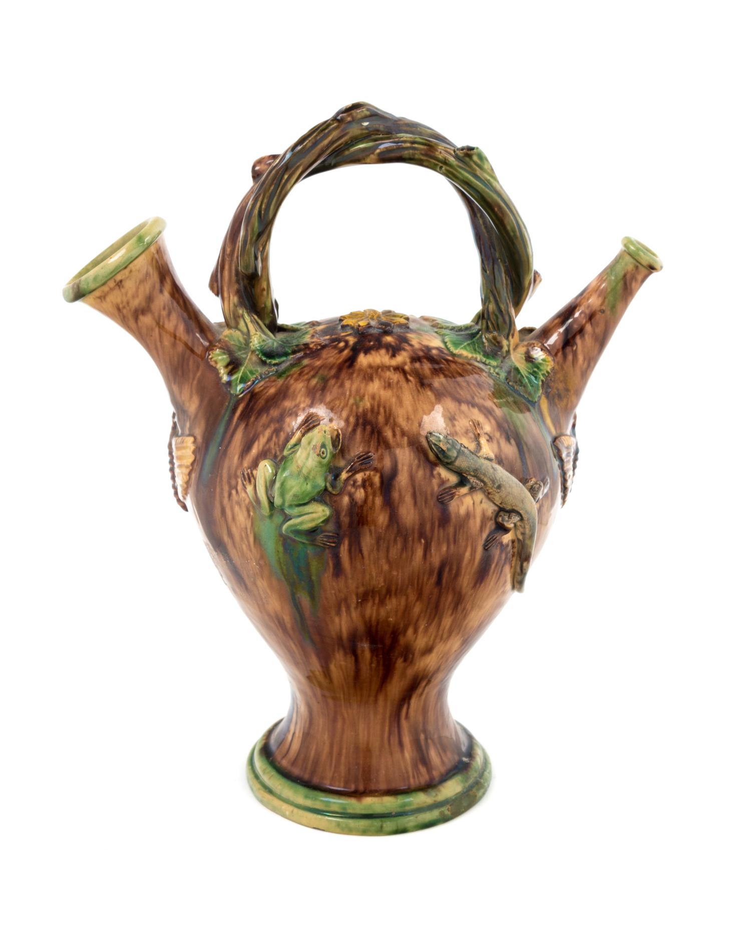 A French Palissy Ware Majolica Water Jug