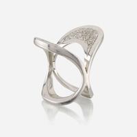 A platinum and diamond ring