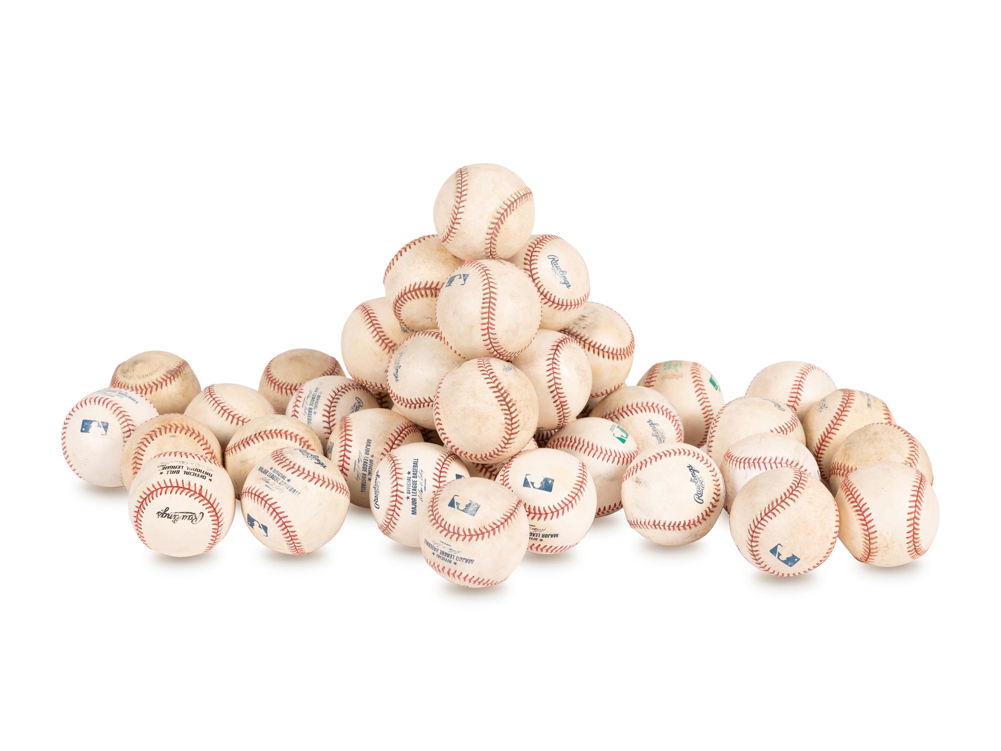 A Group of 40 Chicago Cubs Game / Practice Used Baseballs From Wrigley Field and Spring Training