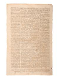 [FRANKLIN, Benjamin (1706-1790)]. Essex Journal & New Hampshire Packet . No. 306. Newburyport, MA: John Mycall, 12 May 1790.