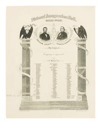[1865 INAUGURATION]. An invitation and menu to the National Inauguration Ball. Washington, D.C., 4 March 1865.