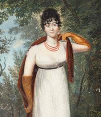Two Reverse-Painted Glass Portraits of Madame and Monsieur Enfantin