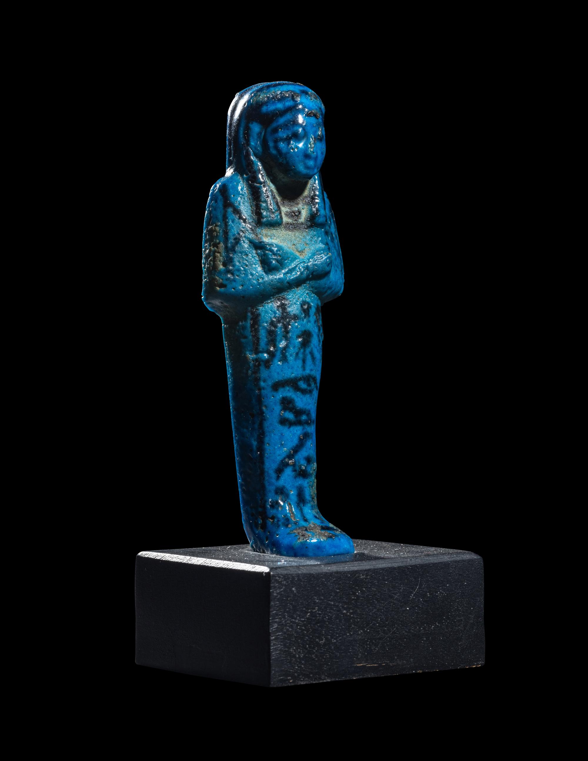 An Egyptian Blue Faience Ushabti for Tayuheret