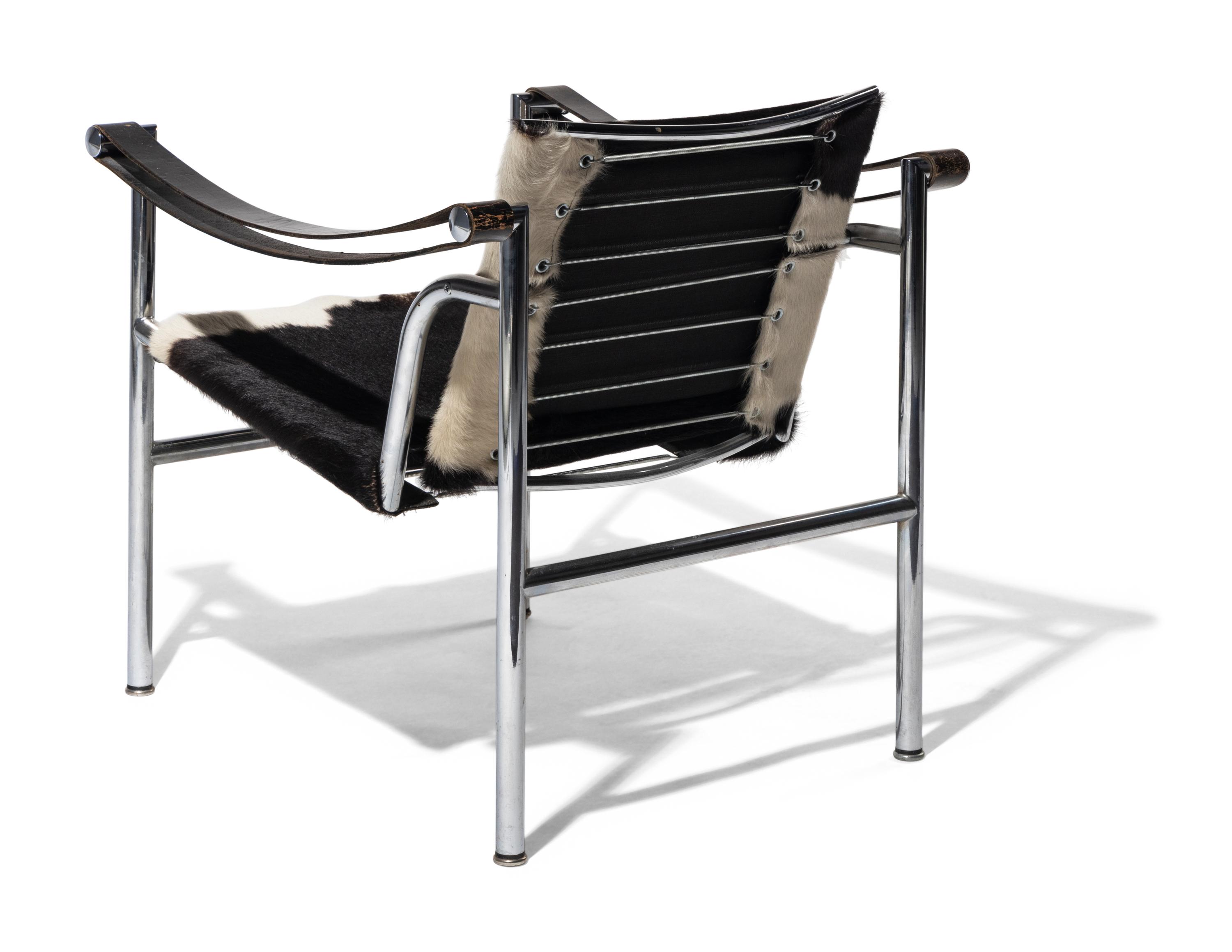 Pair of Ponyskin LC1 Basculant Chairs Cassina, Italy