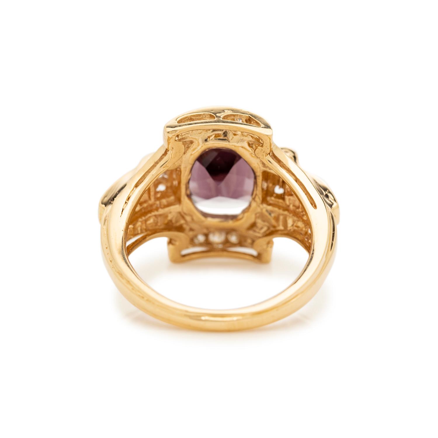 SPINEL AND DIAMOND RING