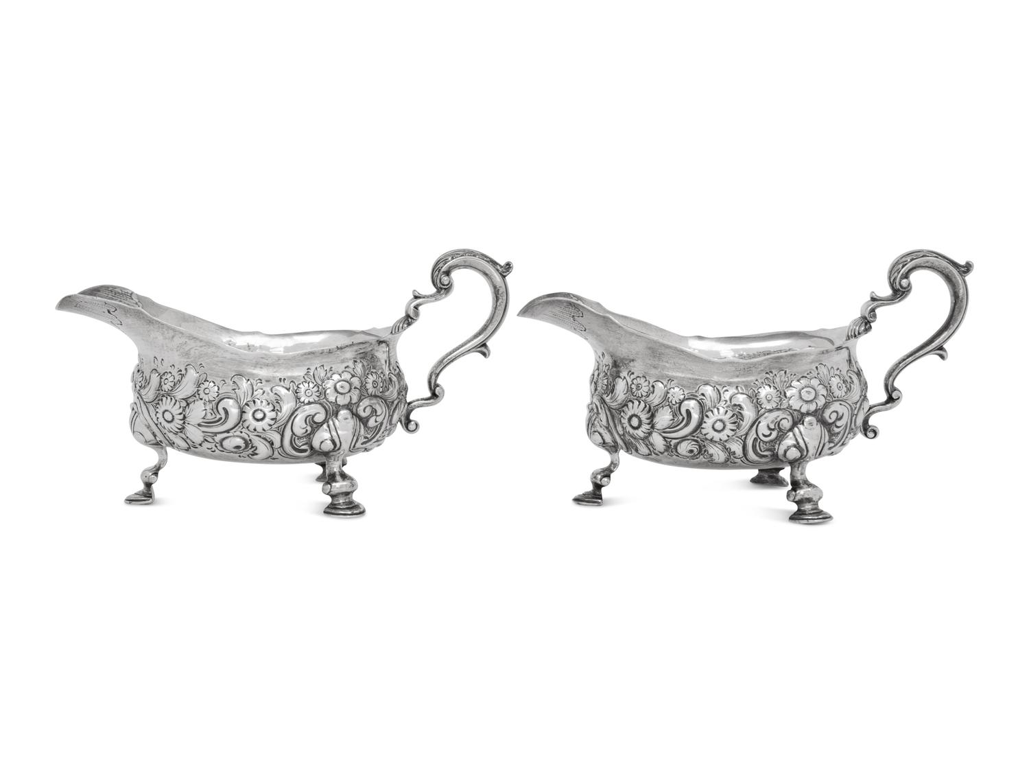 A Pair of George IV Silver Sauce Boats
