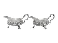 A Pair of George IV Silver Sauce Boats
