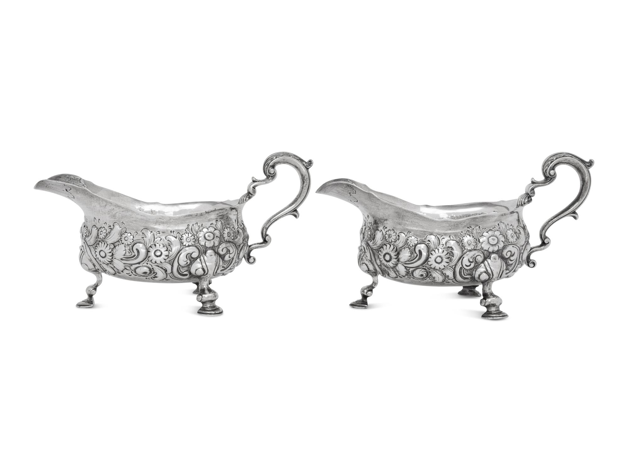 A Pair of George IV Silver Sauce Boats