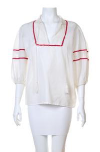 An Yves Saint Laurent Cotton Bohemian Blouse, Size 40.