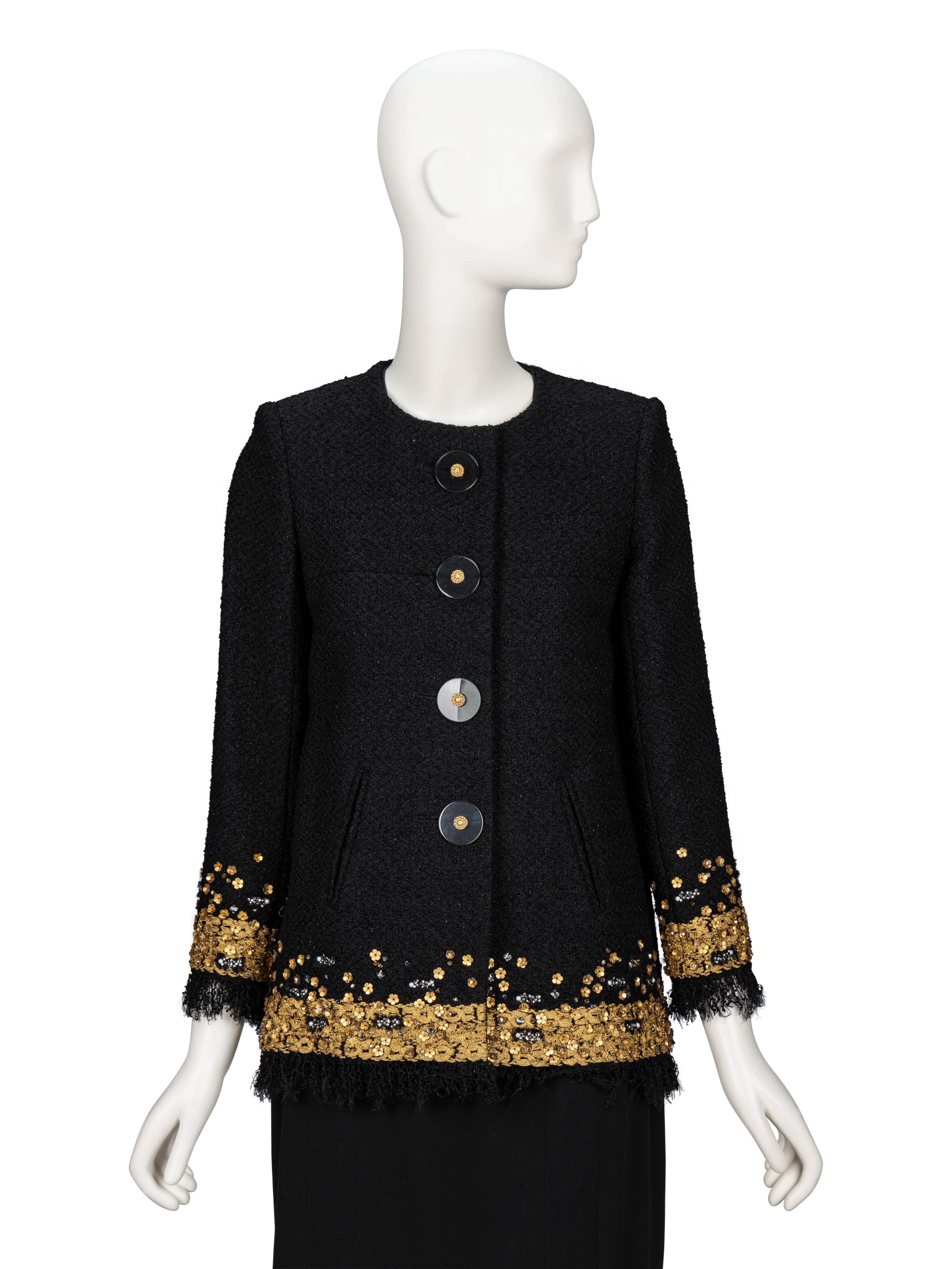 Chanel, Lesage Black & Gold Fantasy Tweed Jacket