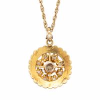 Diamond, Enamel, and Yellow Gold Necklace