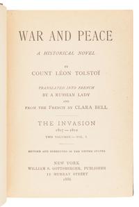 TOLSTOY, Count Lev Nikolaevich (1828-1910). Anna Karenina . Translated by Nathan Haskell Dole. New York: Thomas Y. Crowell & Co., 1886.