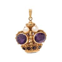 AMETHYST AND CULTURED PEARL PENDANT