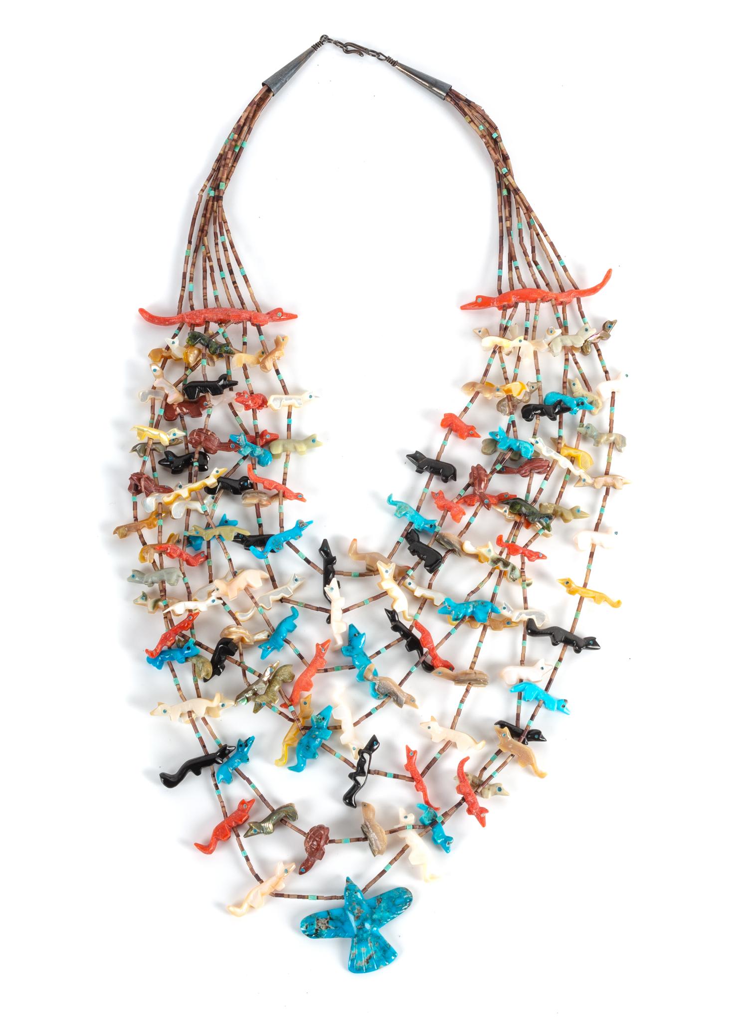 Southwestern Seven Strand Fetish Necklace Length 20 inches