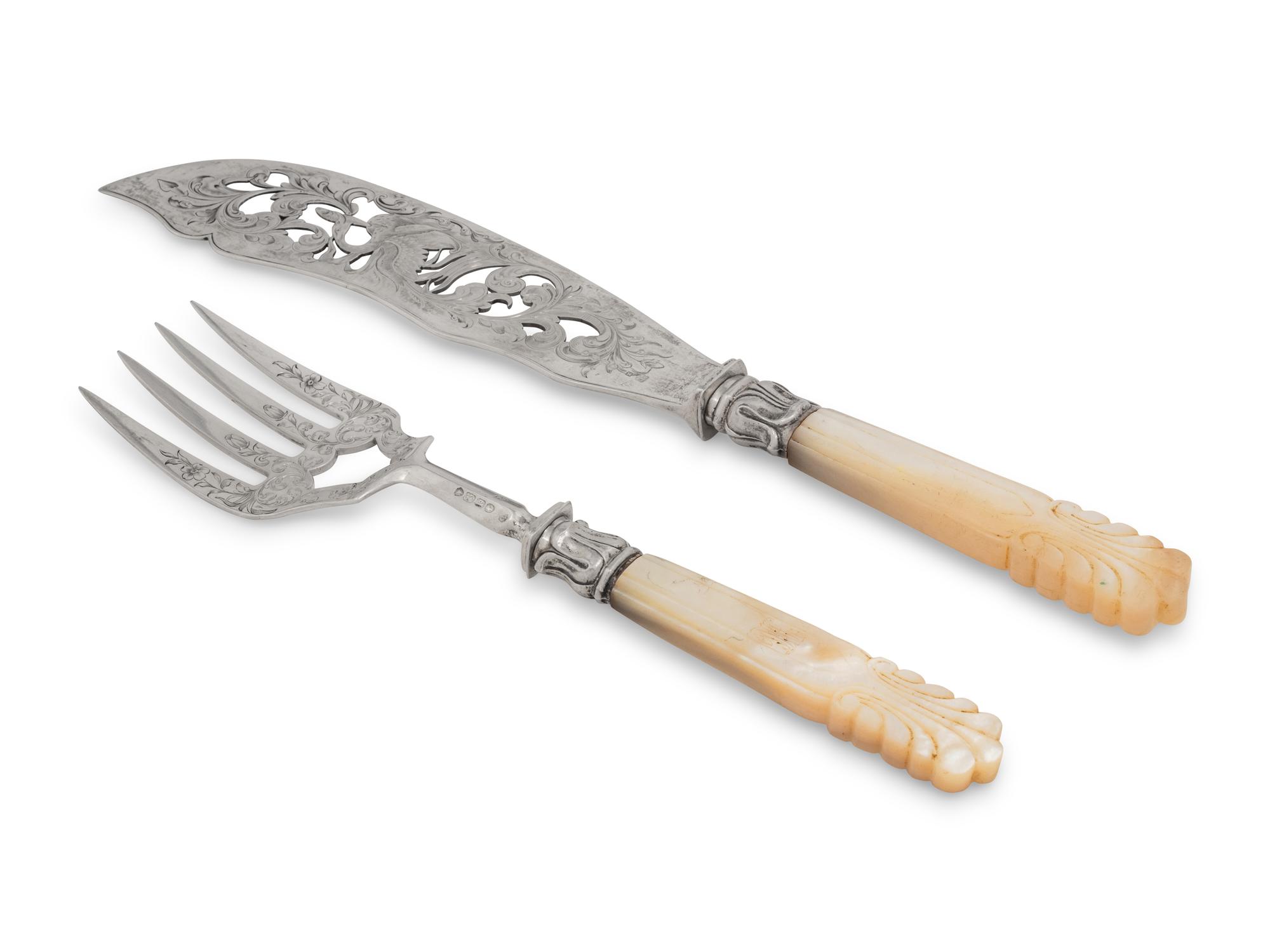 Eight English Silver Table and Flatware Articles