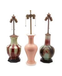 Three Glazed Ceramic Lamps