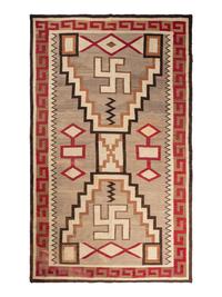 Navajo Roomsize Storm Pattern Weaving / Rug, with Whirling Logs