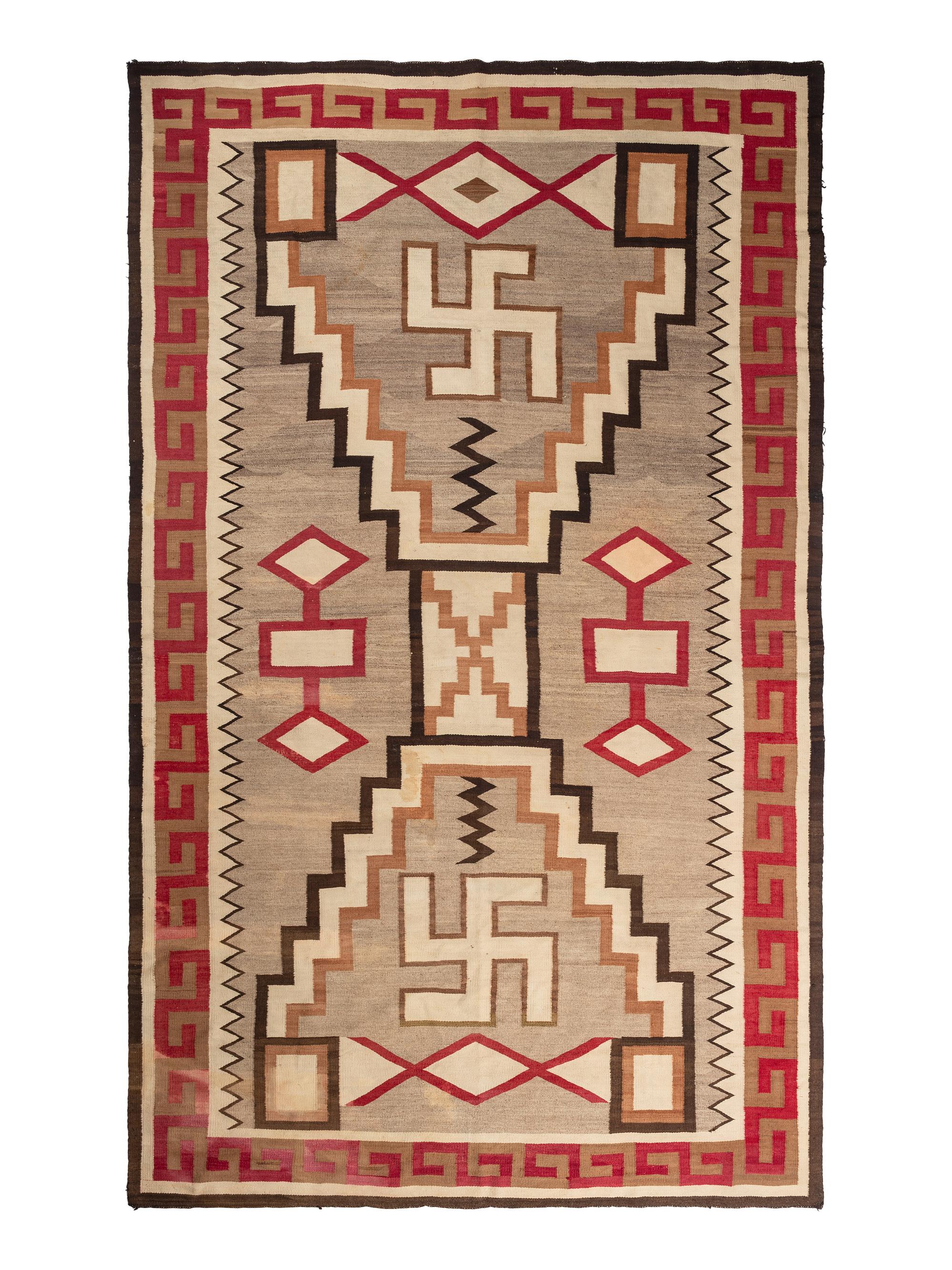 Navajo Roomsize Storm Pattern Weaving / Rug, with Whirling Logs
