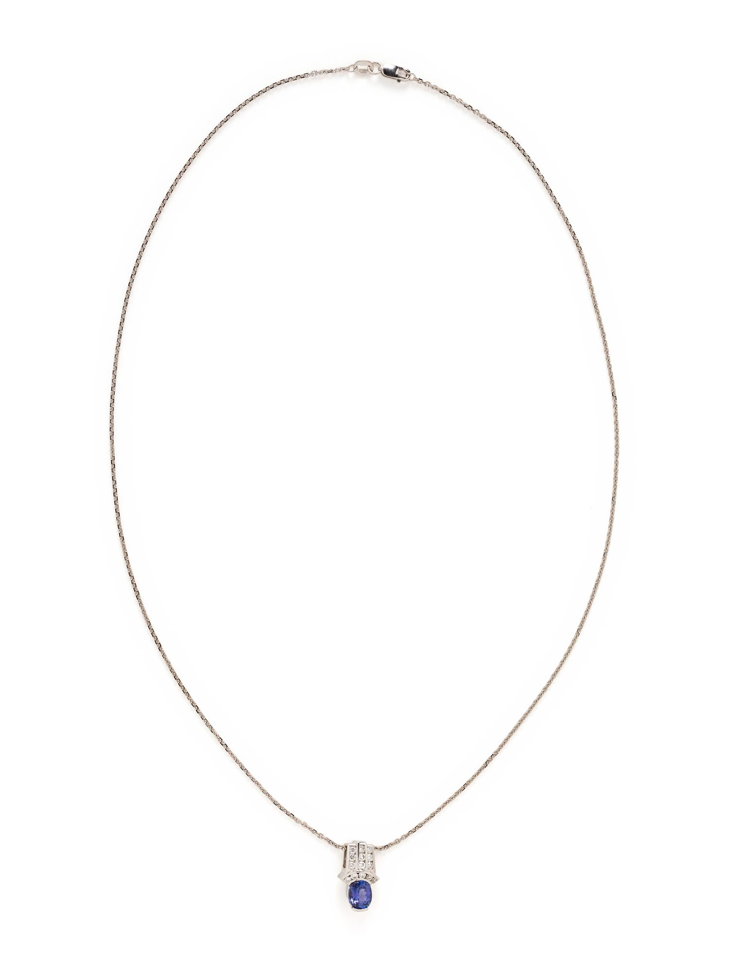 TANZANITE AND DIAMOND PENDANT/NECKLACE
