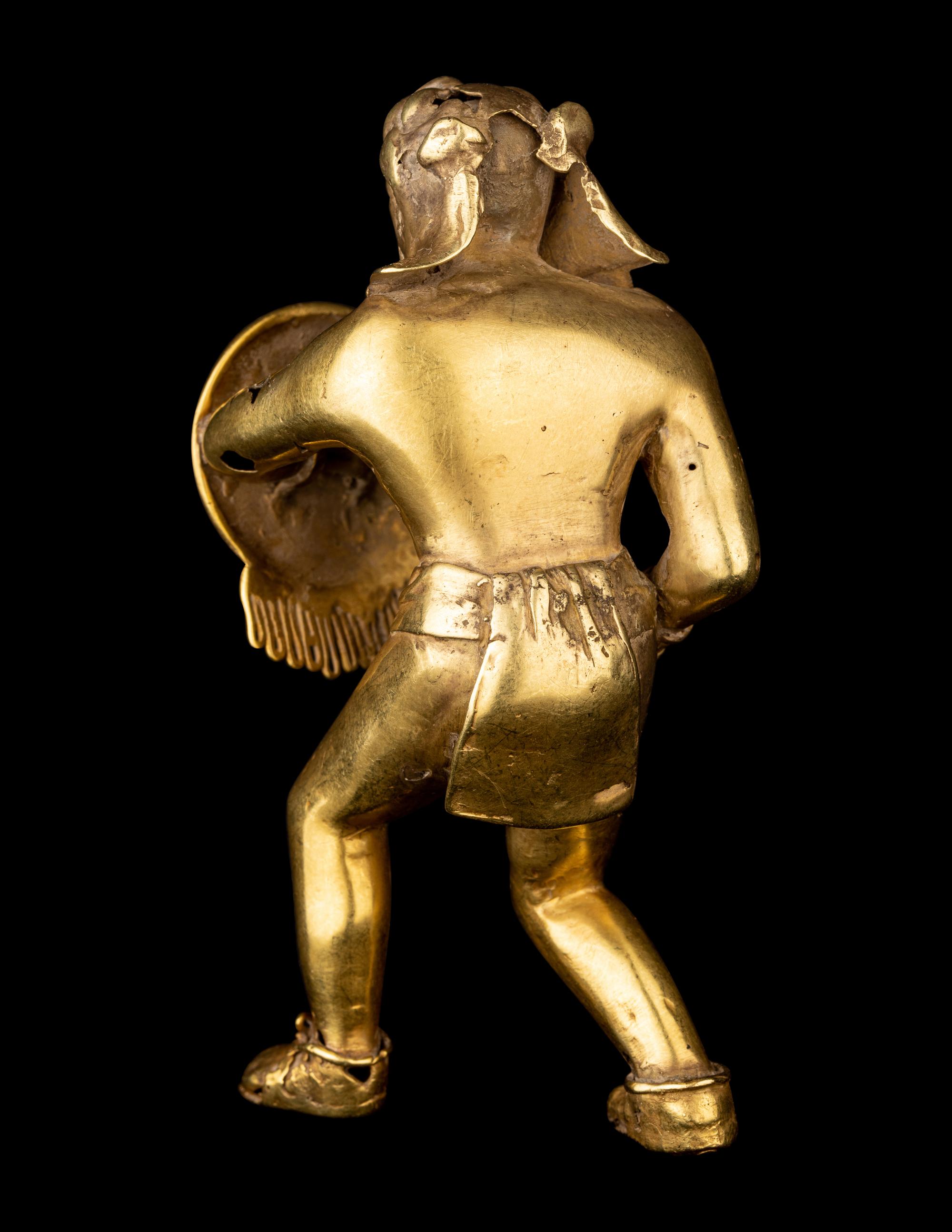 An Aztec Style Gold Jaguar Warrior