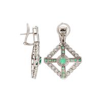 DIAMOND AND EMERALD EARCLIPS