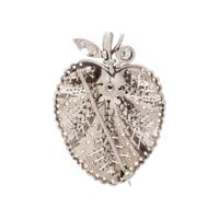 PLATINUM AND DIAMOND LEAF BROOCH