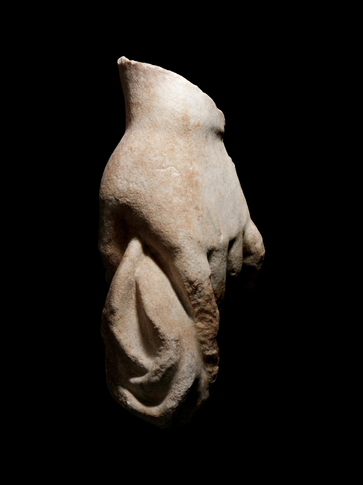 A Roman Marble Over-Lifesized Hand from a Statue