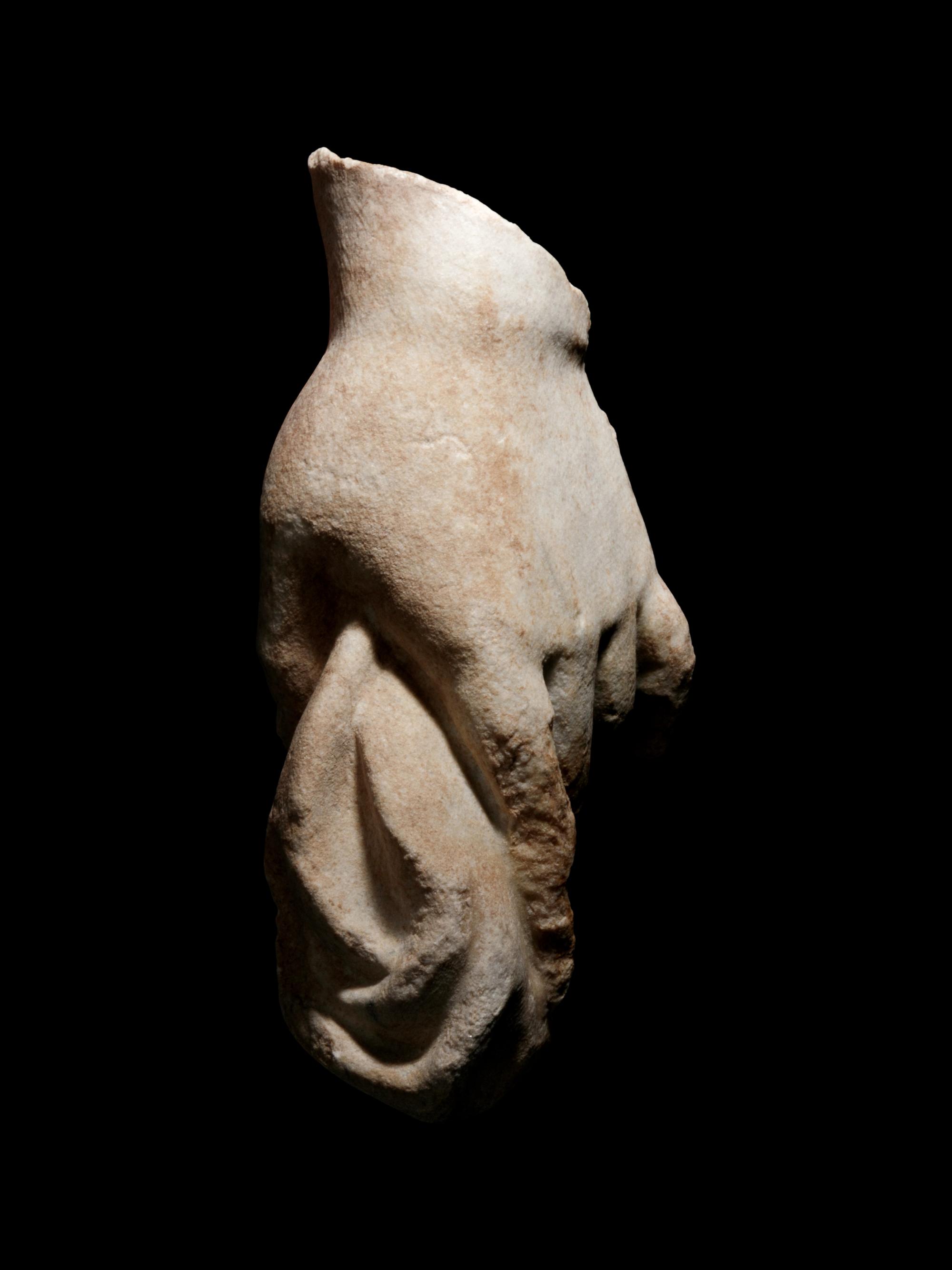 A Roman Marble Over-Lifesized Hand from a Statue
