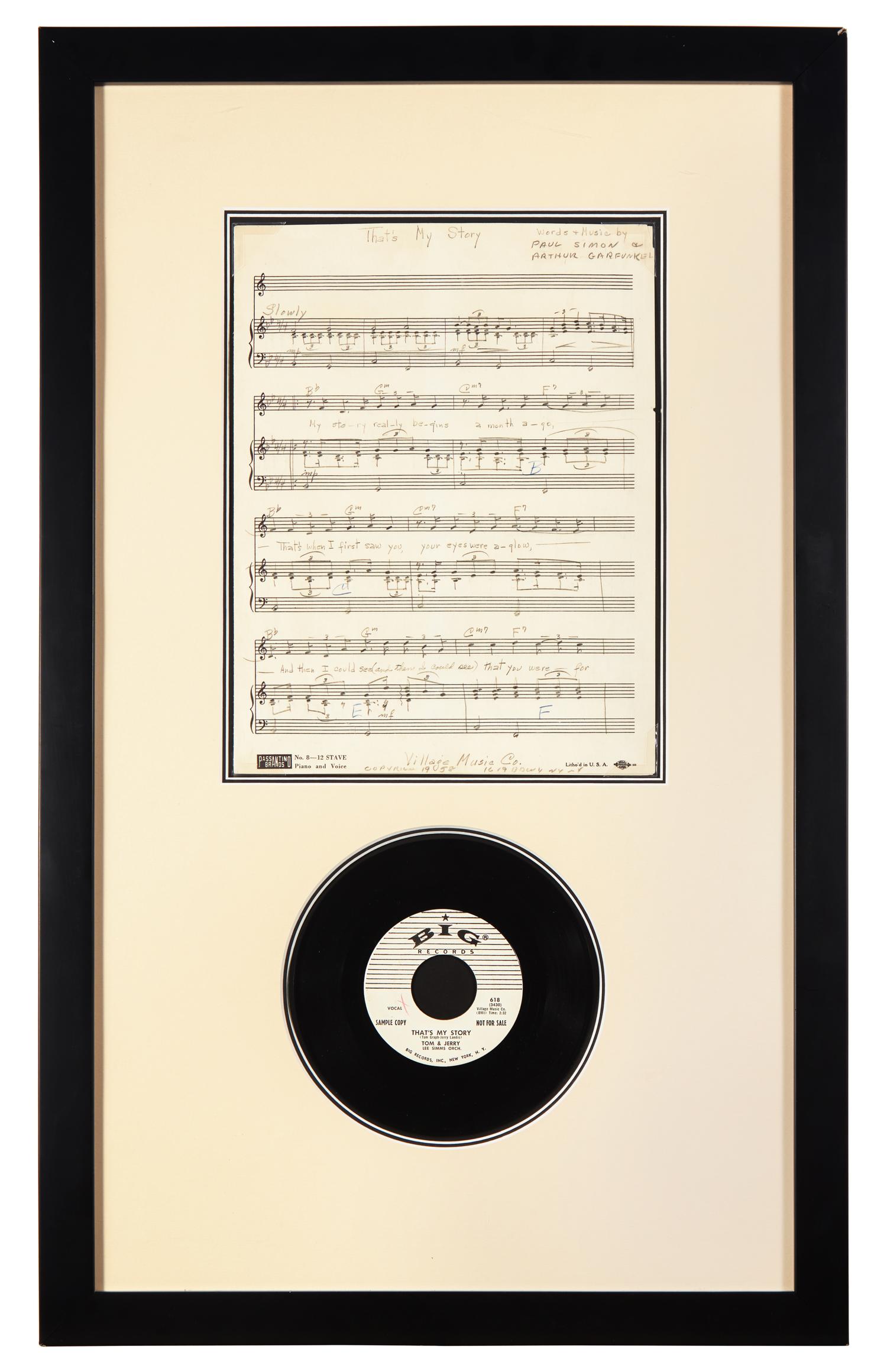 [Music] [Simon & Garfunkel] Original Holographic Sheet Music for "That's My Story" and "True or False"