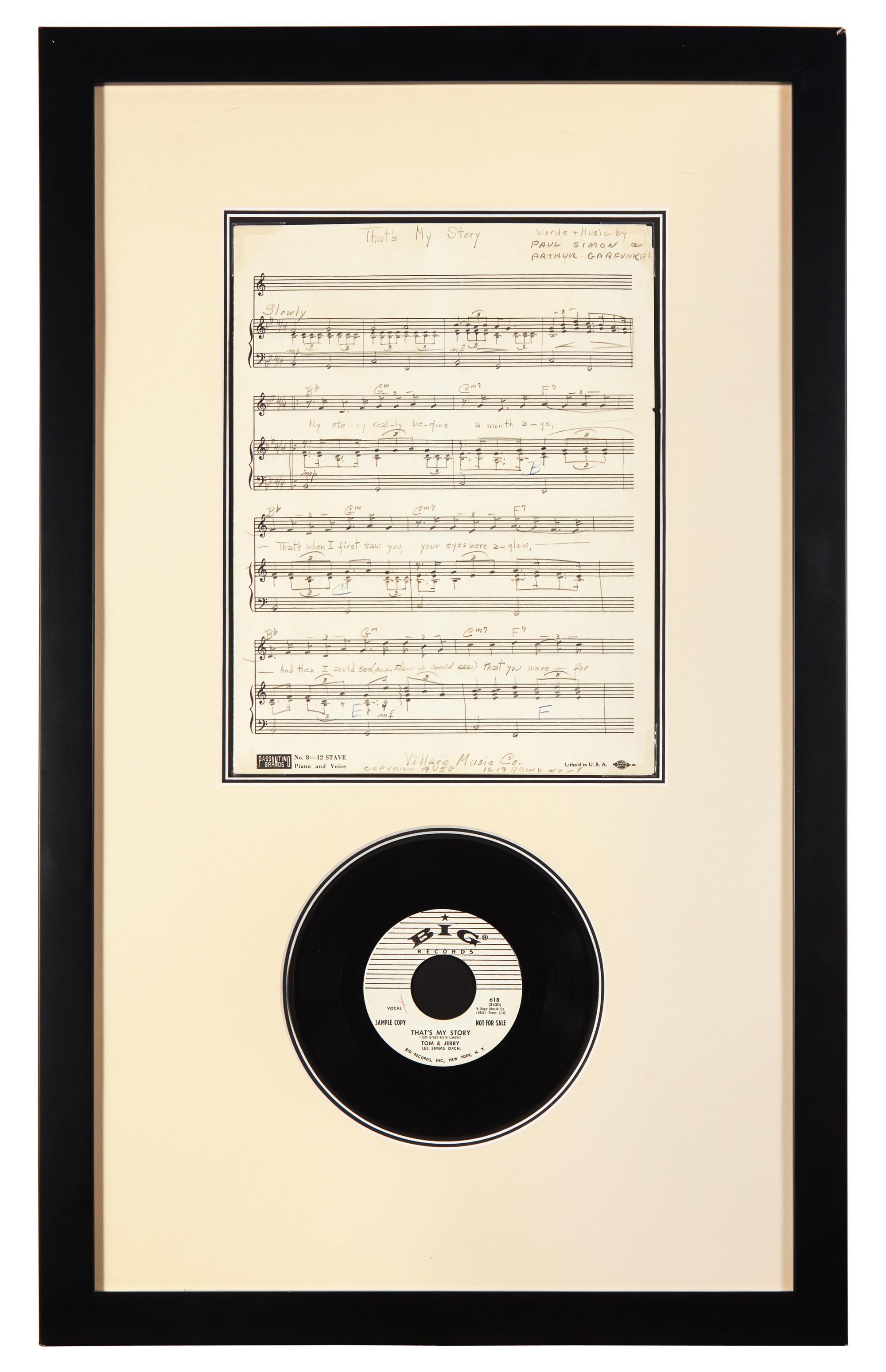 [Music] [Simon & Garfunkel] Original Holographic Sheet Music for "That's My Story" and "True or False"