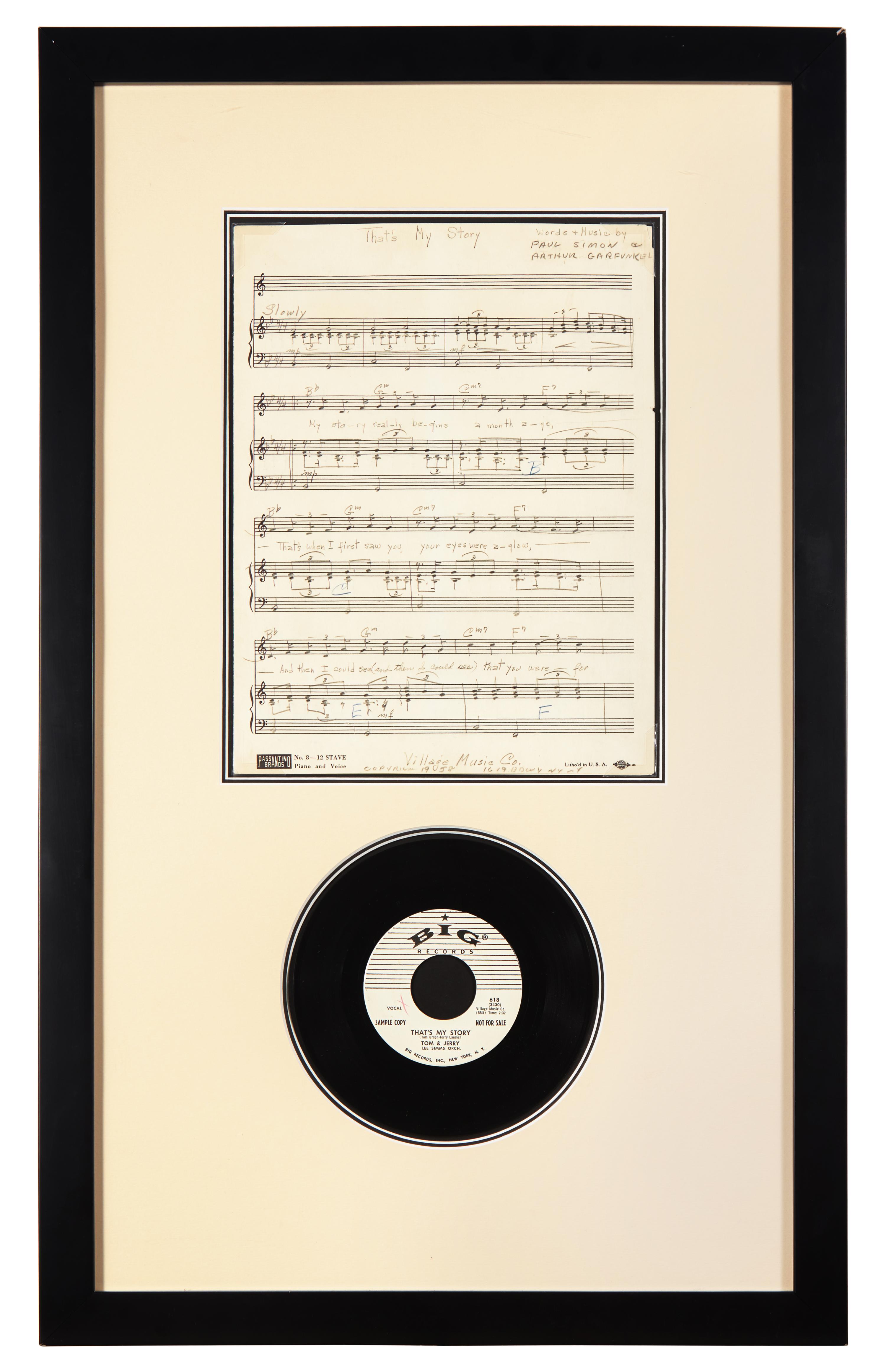 [Music] [Simon & Garfunkel] Original Holographic Sheet Music for "That's My Story" and "True or False"