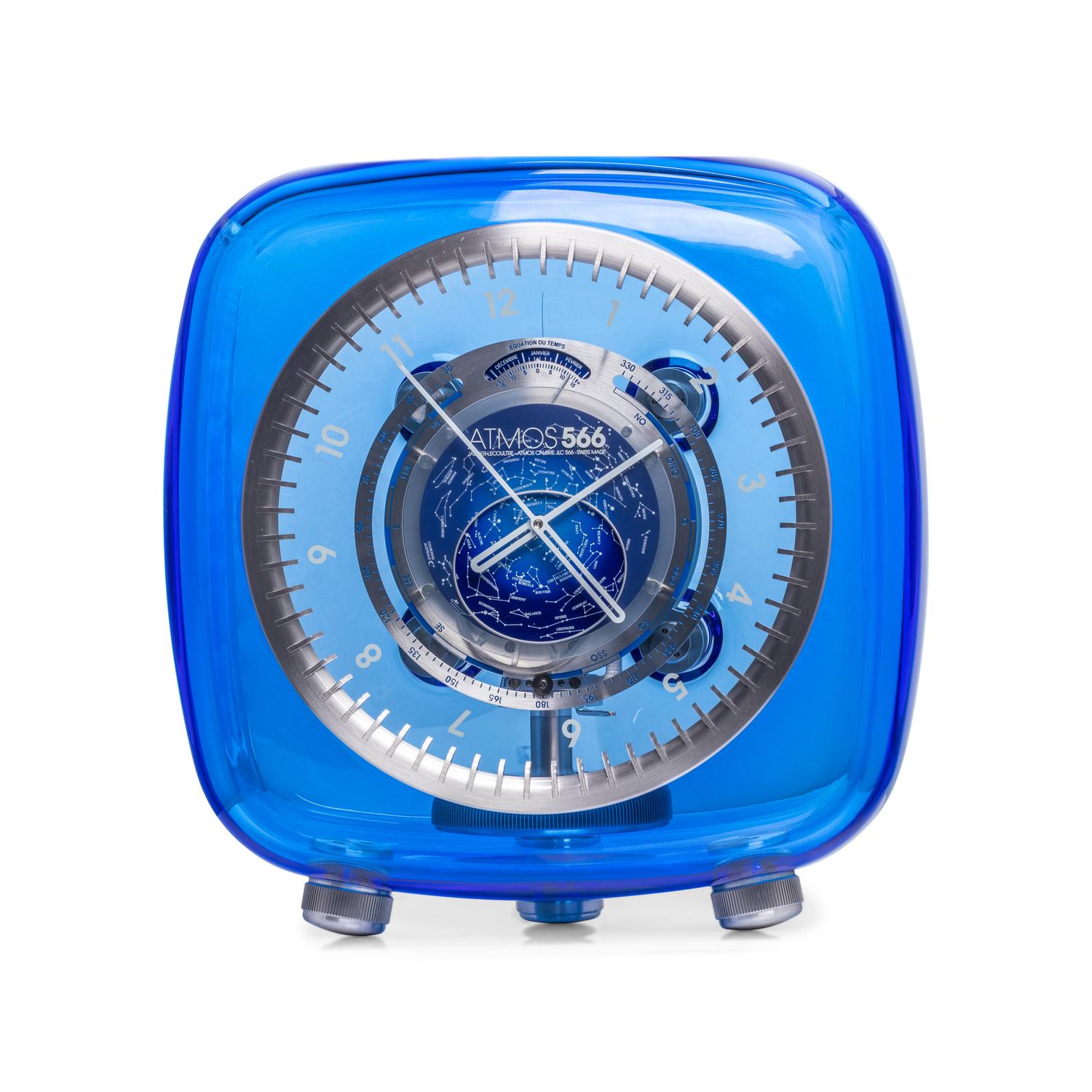 JAEGER LECOULTRE, ATMOS 566 CLOCK WITH BLUE BACCARAT CRYSTAL BY MARC NEWSON