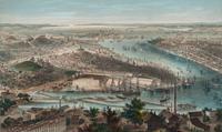 [MAPS & ATLASES]. [MAGNUS, Charles (1826-1900)]. A group of 7 hand-color deluxe presentation city views, incl. San Francisco. [ With :] [BORNET, John]. [ City of Brooklyn ]. Hand-colored lithograph.