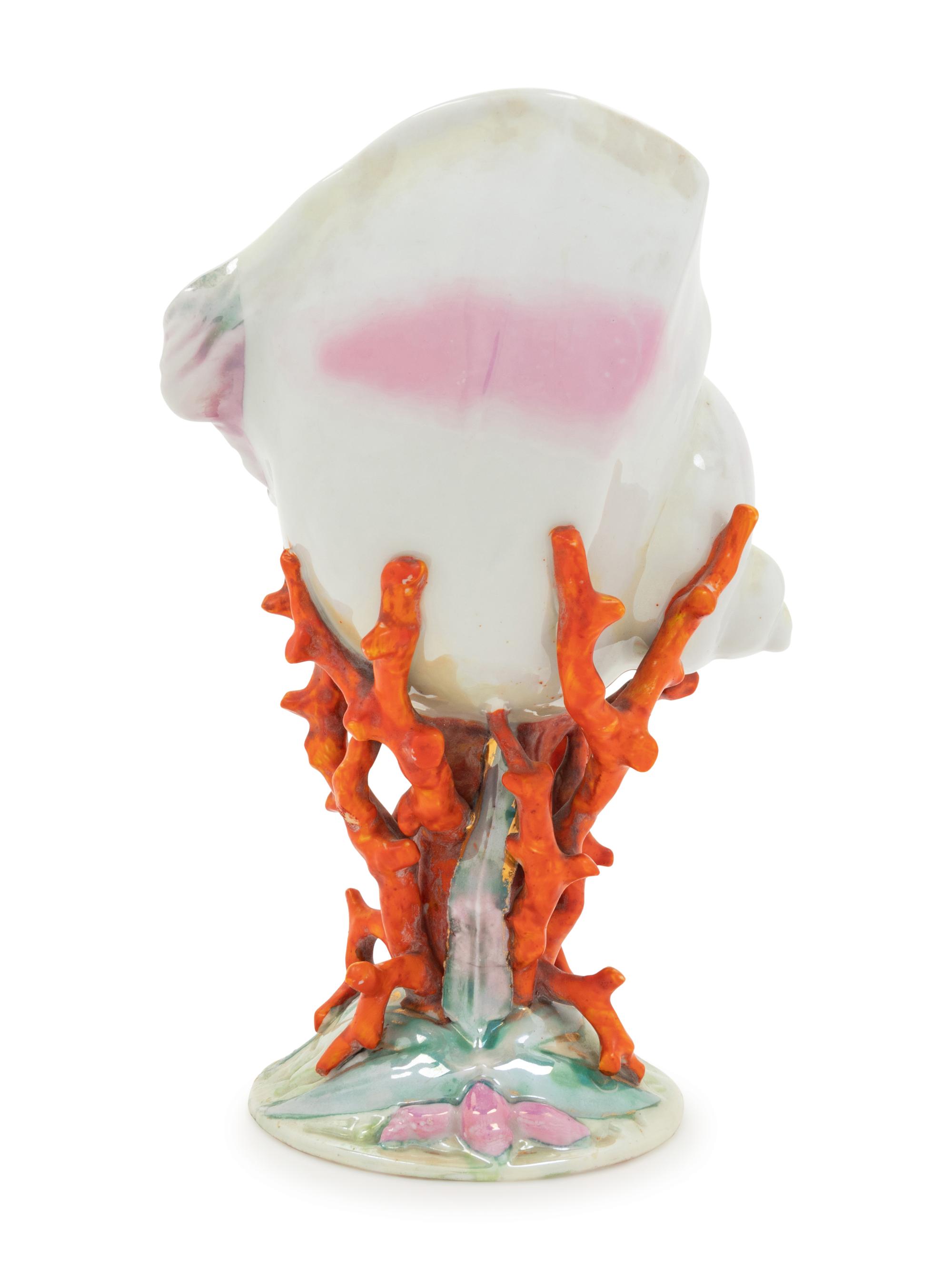 An English Porcelain Shell and Coral Vessel
