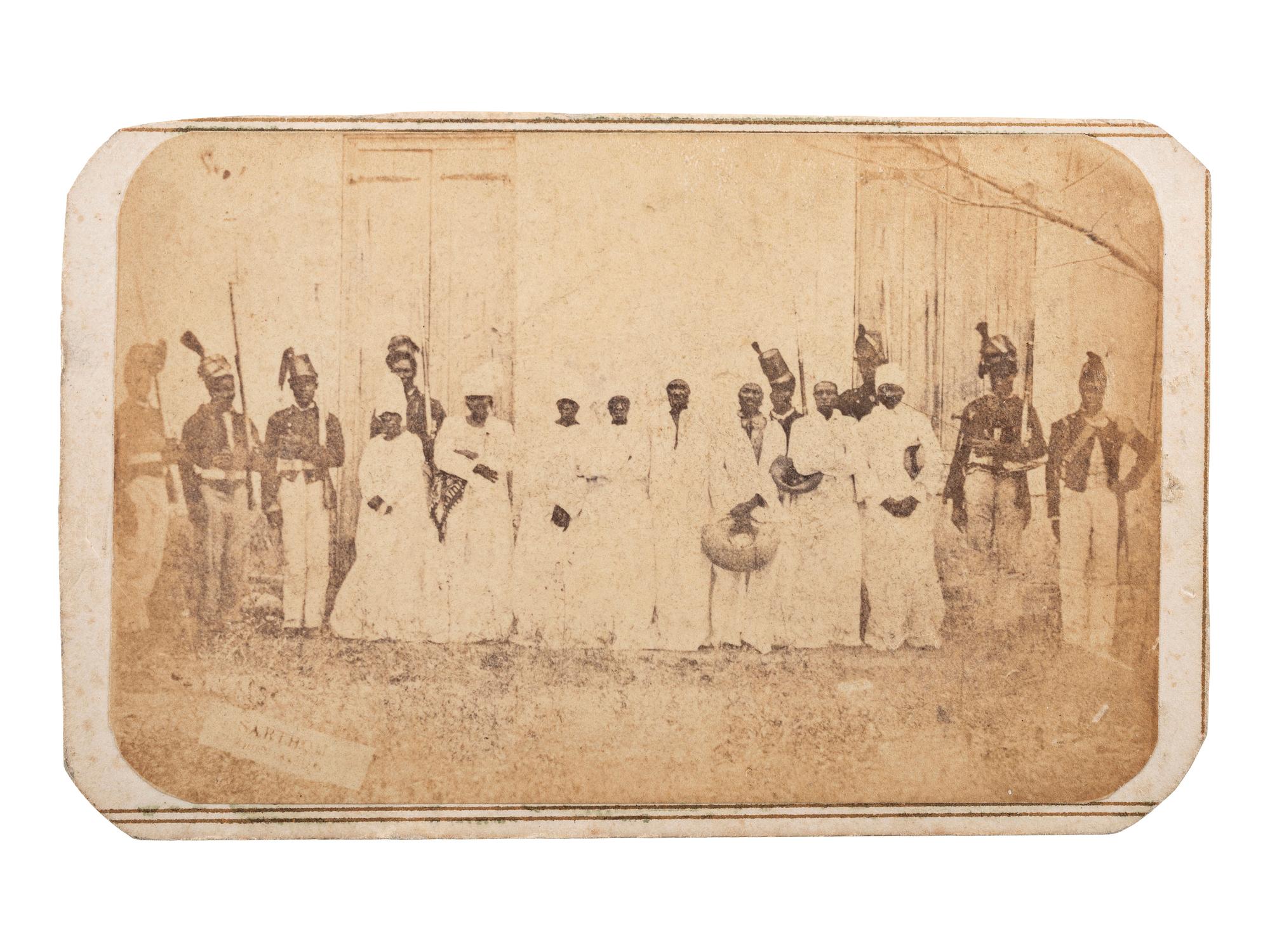 [SLAVERY & ABOLITION]. ALMAN, L., photographer. CDV of the 8 Haitian men and women executed for cannibalism in Port-au-Prince on 13 February 1864. New York: ca 1864.